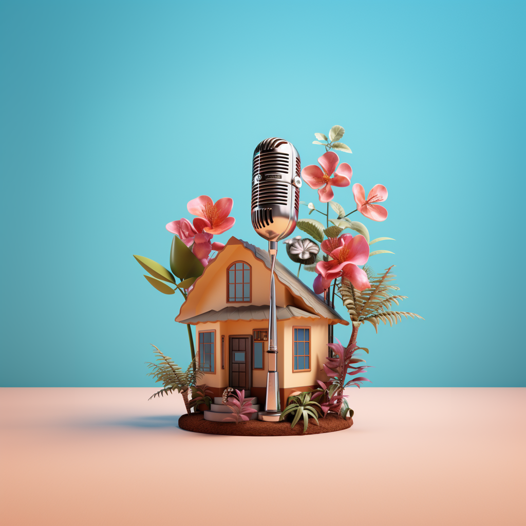 smilestack_microphone_with_a_brown_house_with_flowers_and_palms_4360ea45-04ef-45dc-986e-216c3558ec0b